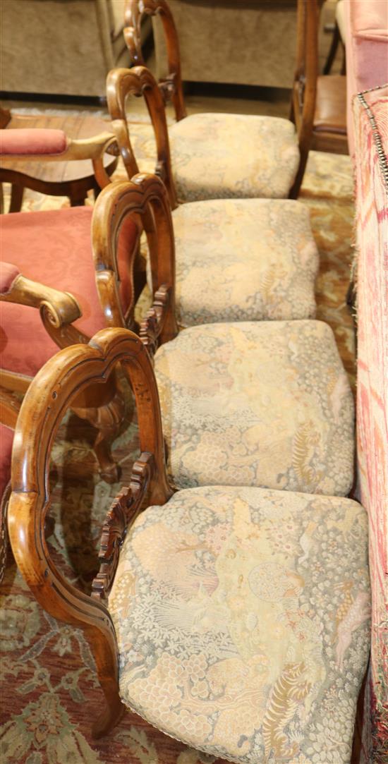 A set of four Victorian dining chairs